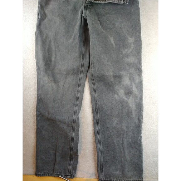 Eddie Bauer Black Denim Jeans Flannel Lined Men's 36 x 34 Faded Straight Leg - Picture 5 of 10